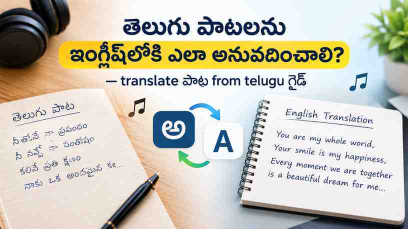 తెలుగు పాటలను ఇంగ్లీష్‌లోకి ఎలా అనువదించాలి? — translate పాట from telugu గైడ్
